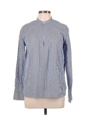 Ralph Lauren Sport Blue and White Pinstripe Band Collar Shirt Size 10